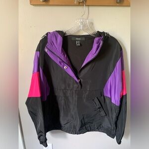 Forever 21 Black, Purple, and Pink Bomber Jacket